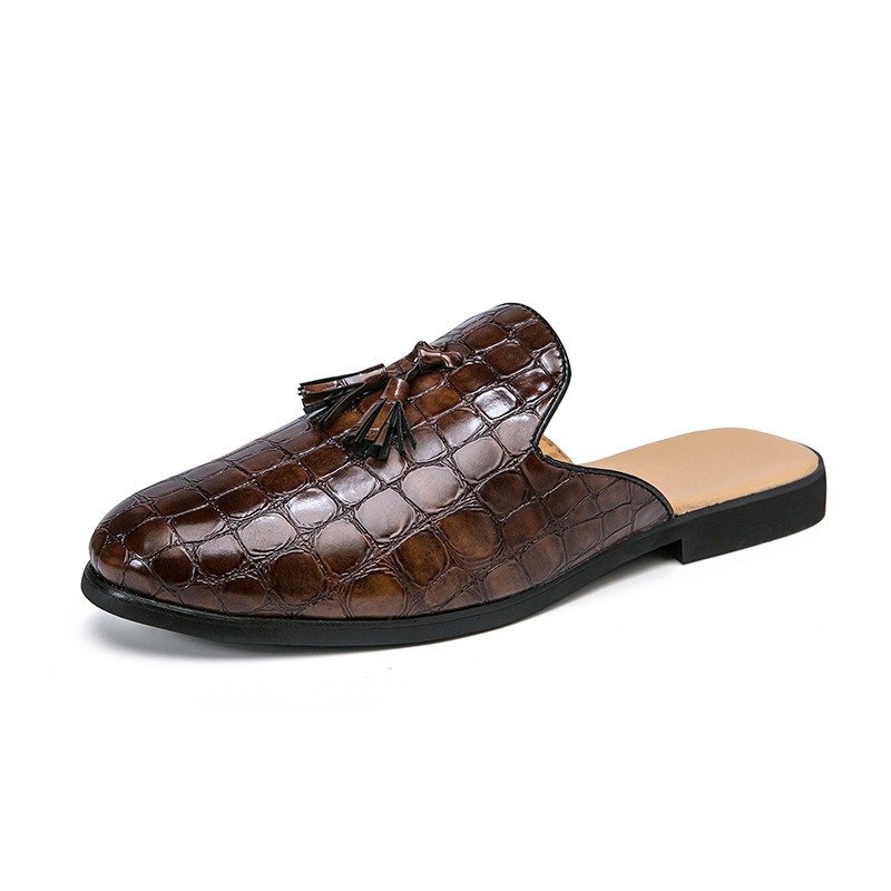 Men's Fashion Half-support Slip-on Tassel Brogue Leather Shoes | ShopDecimals