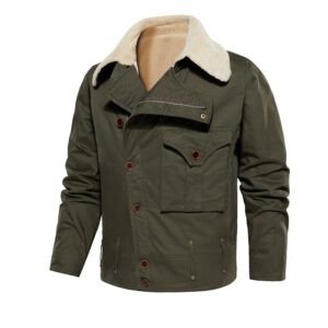 Shopdecimals Men's Insulated Work Jacket – 6 Pockets, Collared Warmth for Cold‑Weather Jobs, Lightweight 1.25 kg