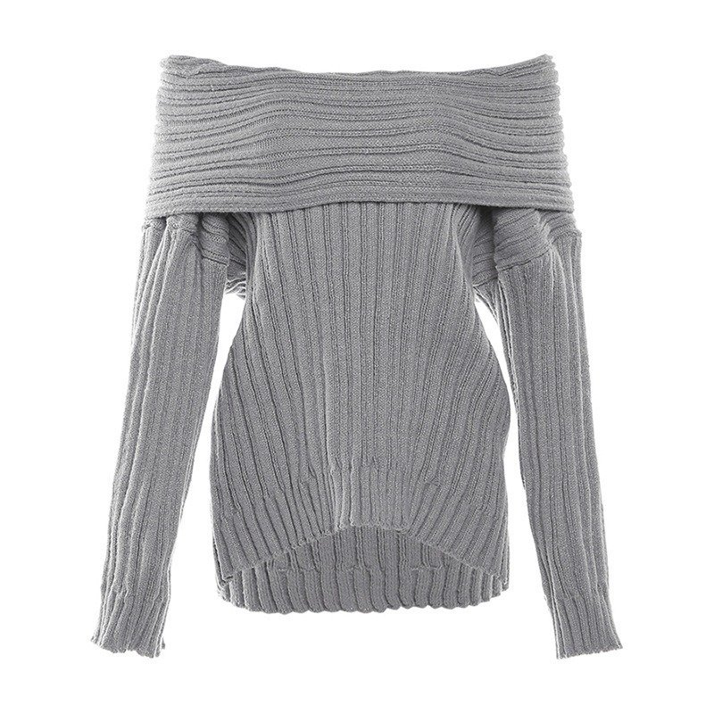 Irregular Off-the-shoulder Long-sleeved Sweater | ShopDecimals