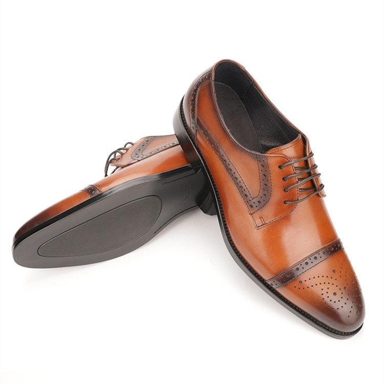 Men's Leather Shoes Brogue Engraved Business Suit | ShopDecimals