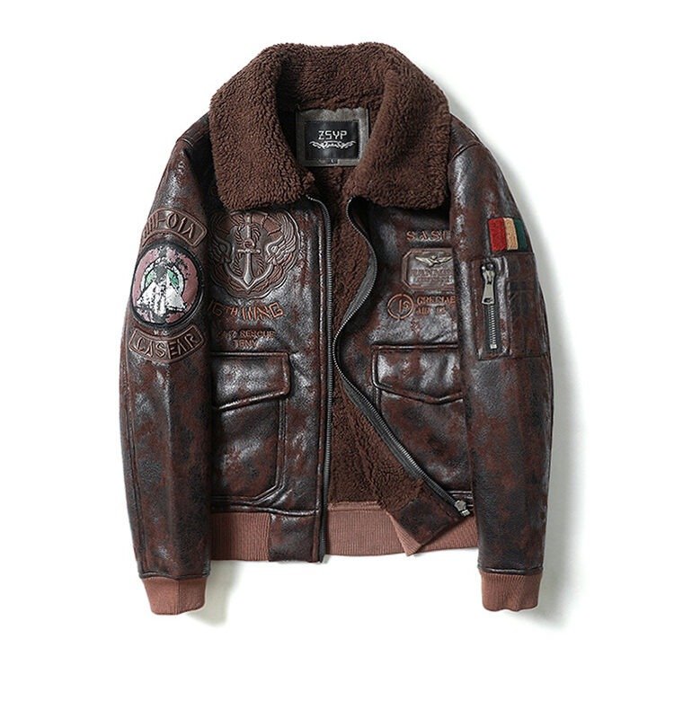 Men American Retro Lapel Plus Velvet Flight Suit | ShopDecimals