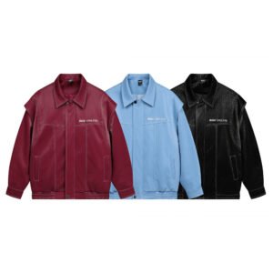 Men's Design Stitching Lapel PU Leather Jacket | ShopDecimals