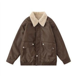 High Street Loose Casual Motorcycle PU Leather Jacket | ShopDecimals