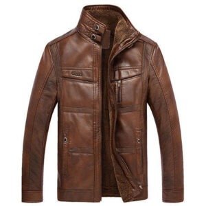 Middle Aged Men Fashion PU Jacket | ShopDecimals