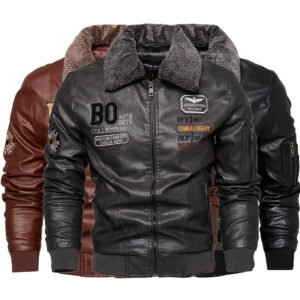 Sleek Slim‑Fit Leather Jacket – Lightweight Warmth in Black, Gray & Red | Shopdecimals Men’s Fashion