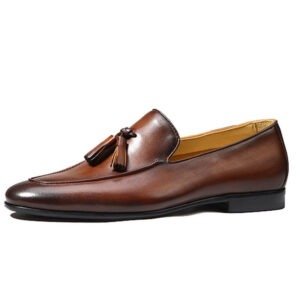 Lightweight Breathable Leather Tassel Dress Shoes for Men – 0.80 kg Full‑Grain Comfort, Waterproof & Non‑Slip, Black or Brown – Shopdecimals