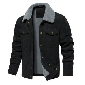 Warm‑Lightweight Sherpa‑Lined Corduroy Cargo Jacket – 5 Pockets, 50 cm Length, 1.2 kg for Winter Comfort | Shopdecimals