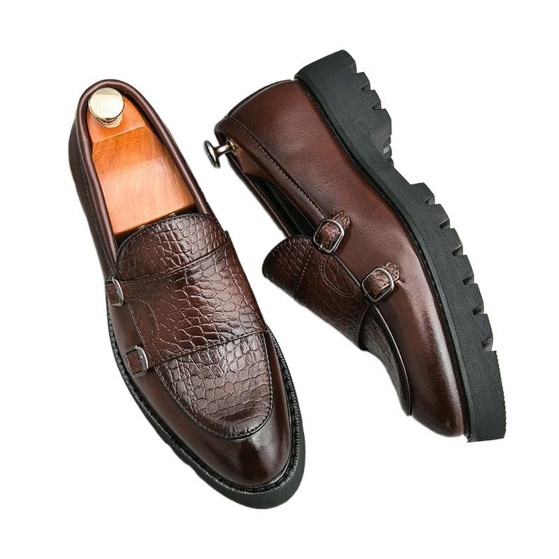 Slip-on Platform Height Increasing Men's Leather Loafers Shoes | ShopDecimals