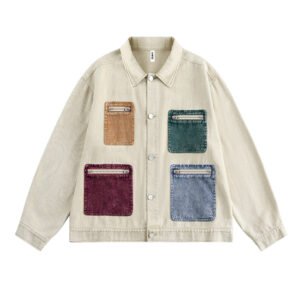 Punk Design Contrast Color Multi-pocket Baggy Coat | ShopDecimals