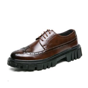 Fashion Business Brogue Leather Shoes Men | ShopDecimals