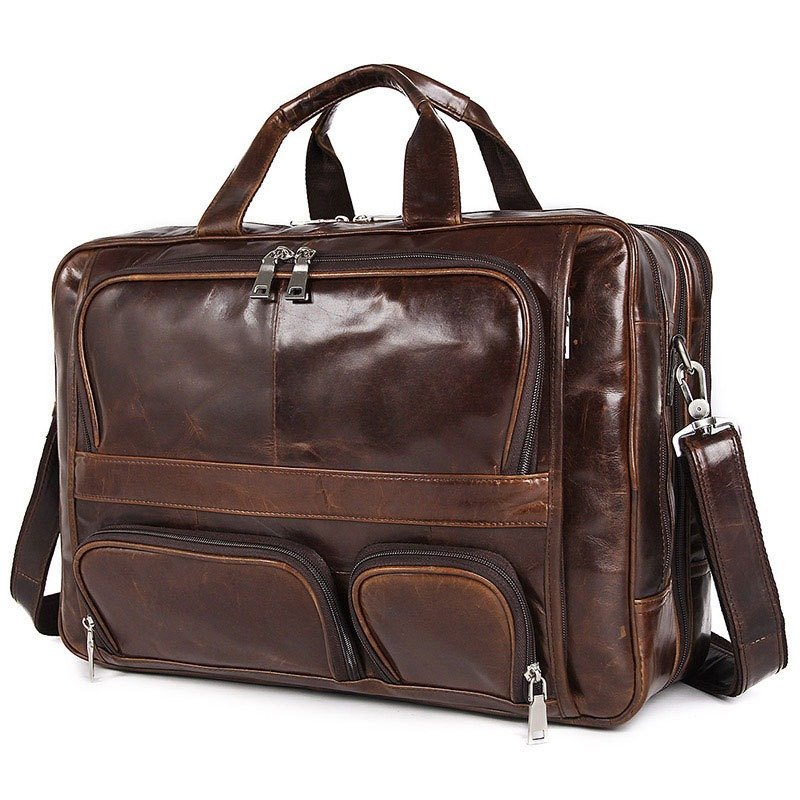 Large-capacity Leather Handbag Computer Briefcase Bag | ShopDecimals