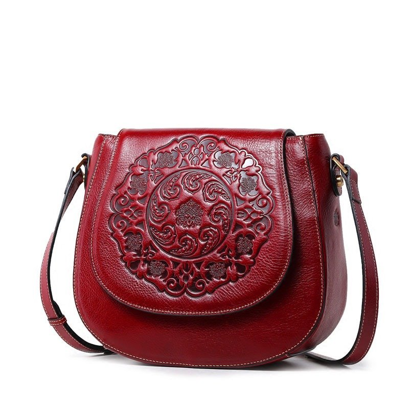 Retro Head Leather Shoulder Bag Slant Across Women's Bag Women's Leather | ShopDecimals