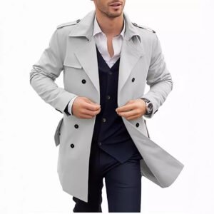 Men's Coat Mid-Length Double Breasted European And American Jacket | ShopDecimals