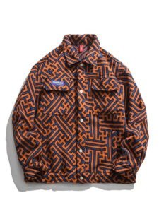 Men's Lapel Color block Casual Loose Jacket | ShopDecimals