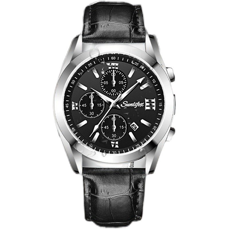 Business Casual Simple Fashion Leather Belt Round Men's Watch | ShopDecimals