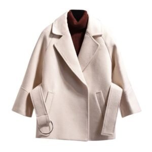 Feather‑Light Wool‑Blend Long Coat with Waist‑Trim for Flattering Warmth – Shopdecimals Women’s 100 cm Outerwear
