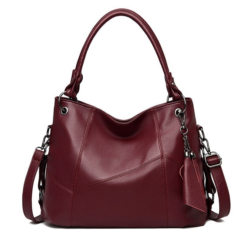Large Capacity Middle-aged And Elderly Soft Leather Tassel Handbag | ShopDecimals