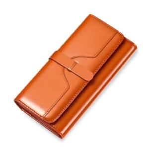 Pure Leather Tri-Fold Women's Wallet Long Buckle Genuine Leather | ShopDecimals