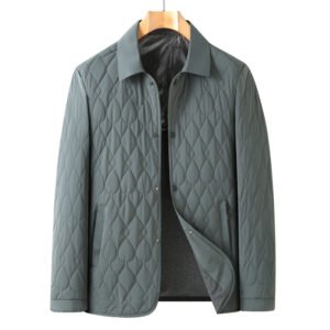 Ultra‑Light Cotton‑Padded Business Coat with Diamond Lattice – Warm, Move‑Free Office Wear – Shopdecimals