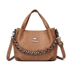 Featherlight Genuine Leather Pleated Shoulder Bag with Chain Strap – 6 Colors, Secure Zip Pockets – Shopdecimals