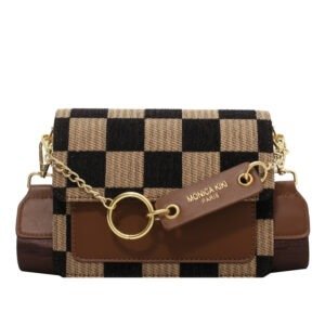 Ultra‑Light Women’s Messenger Bag – 0.47 kg, Spacious 19×15×8.5 cm Interior, Plaid & Solid Colors – Shopdecimals