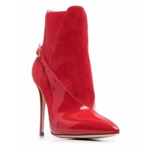 Elevate Your Look with Shopdecimals Women’s Red Pointed‑Toe Stiletto Ankle Boots – Lightweight 1.2 kg, 100 cm Heel, Comfortable PU Upper​