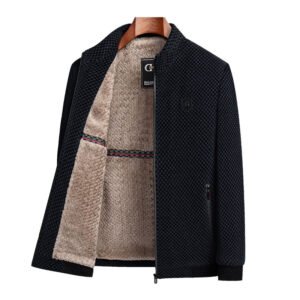 Ultra‑Warm Fleece‑Lined Chenille Coat for Men 175‑195 – Lightweight Winter Outerwear in Coffee or Blue, Shopdecimals