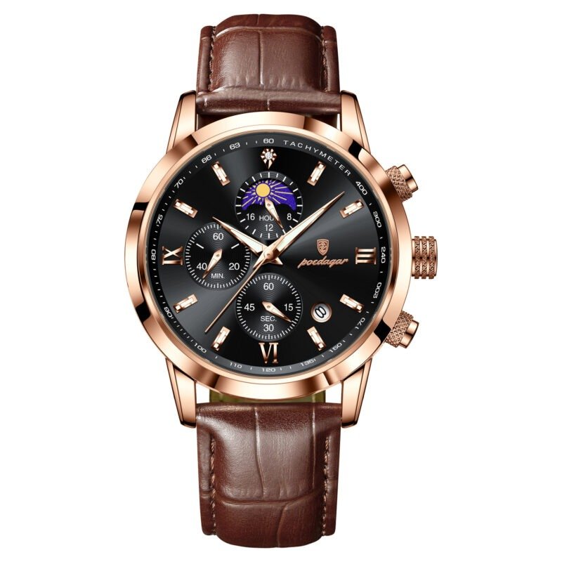 Men's Watch With Moon Phase And Multi-function Chronograph Watch | ShopDecimals