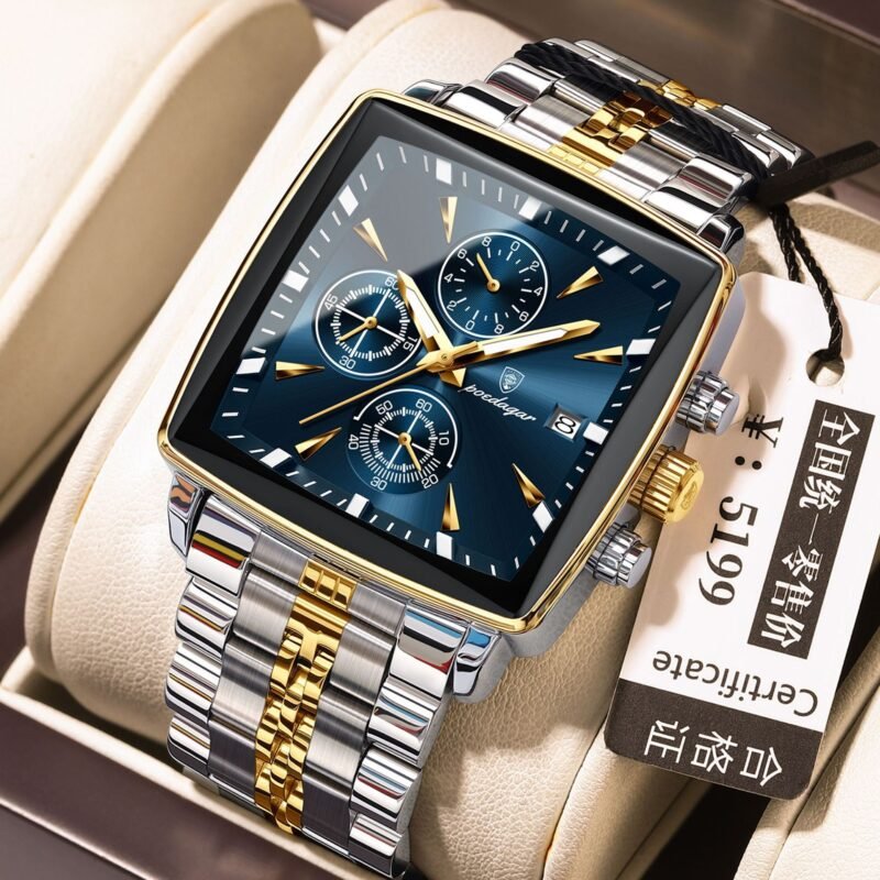Square Men's Watch Multifunctional Business Quartz | ShopDecimals