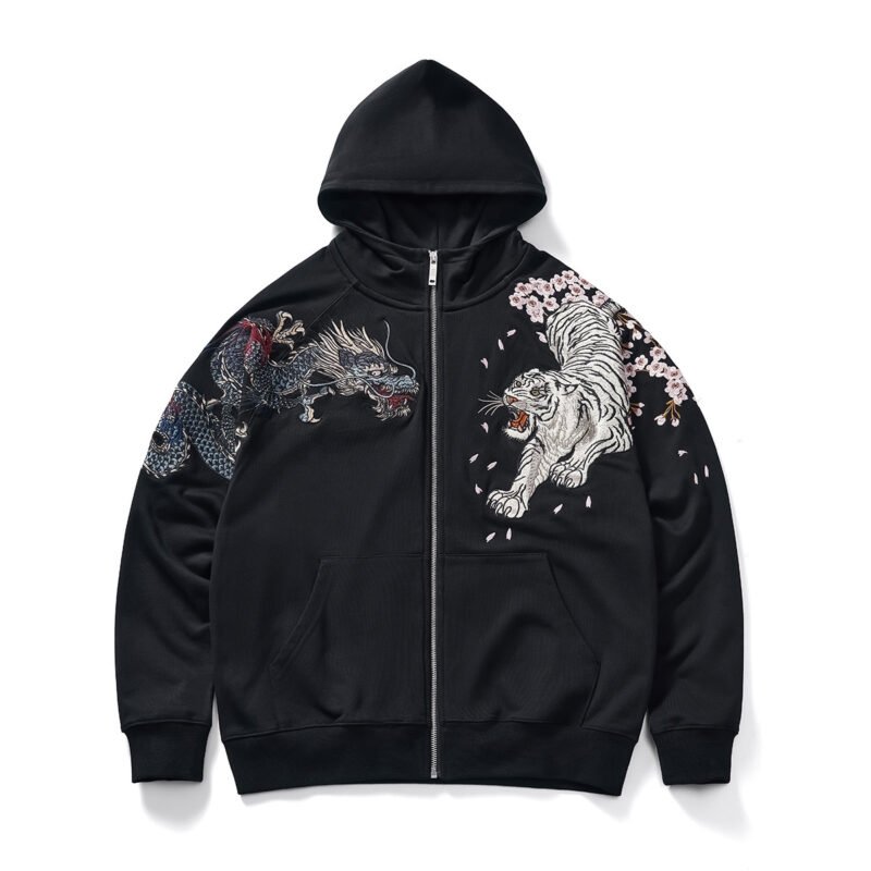 Lightweight Loose-Fit Men’s Polyester Jacket with Bold Chinese Embroidery – Comfortable All-Day Wear | Shopdecimals