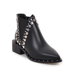 Punk Style Ankle Rivets Pointed Toe Boots | ShopDecimals
