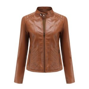 Simple European And American Trend Thin Coat Long Sleeve Motorcycle Jacket Women | ShopDecimals