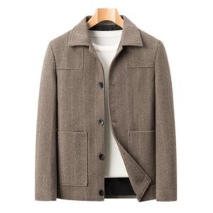 Lightweight 0.8 kg Slim Fit Wool Lapel Jacket for Middle‑Aged Men – Warm Tailored Look – Shopdecimals