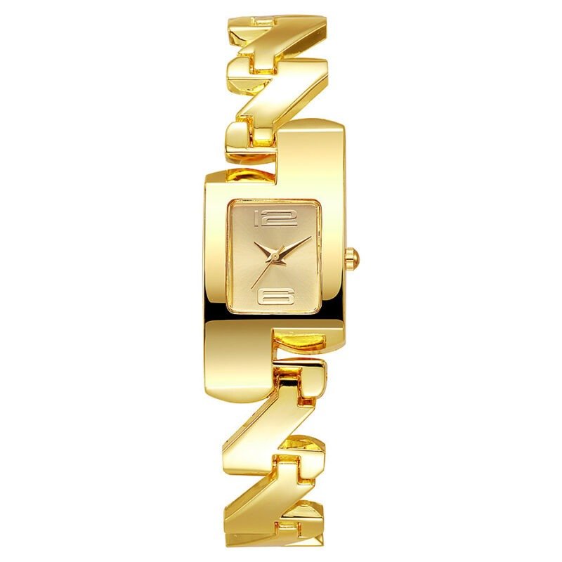 Trendy Vintage Classic Golden Alloy Yellow Square Watch | ShopDecimals