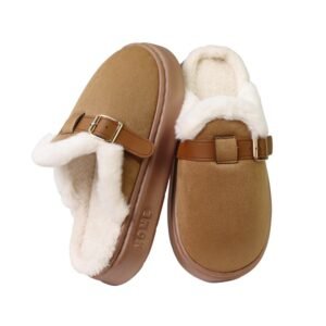 Womens AutumnWinter Indoor Plush Thick-Soled Warm Anti-Slip Cotton Slippers | ShopDecimals