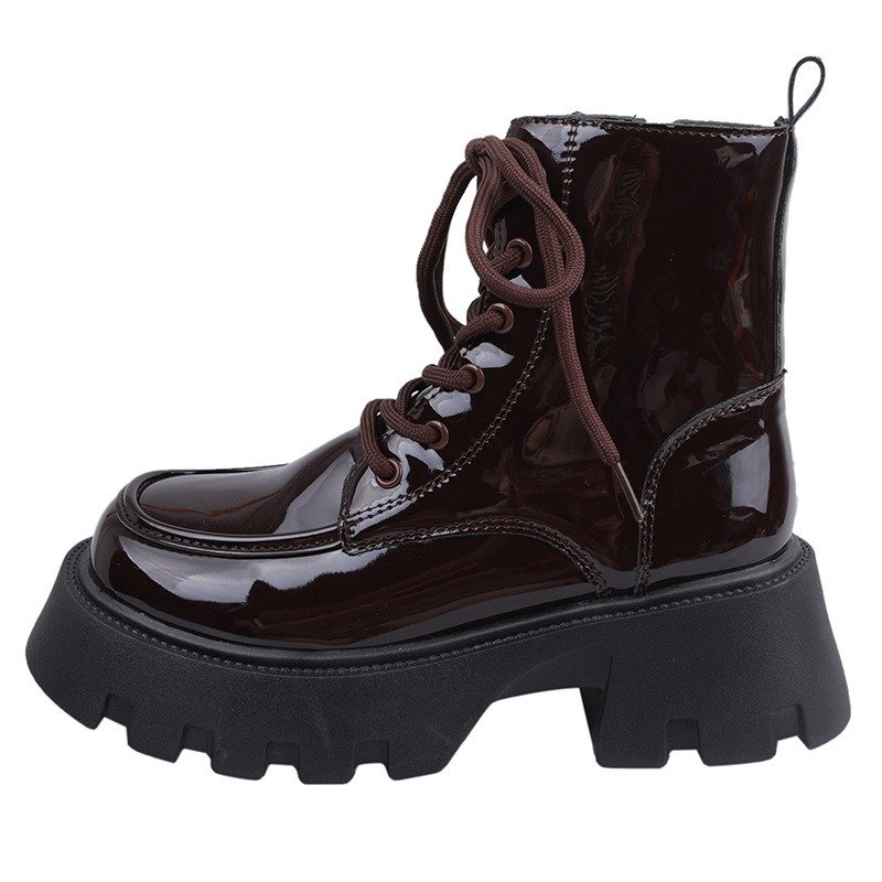 Black Vintage British-style Chunky-soled For Summer Thick-heeled Western Cowboy Ankle Boots | ShopDecimals