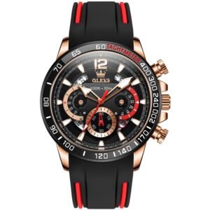 Luminous Quartz Men’s Watch with Ultra‑Light Silicone Band – 46 mm, 0.10 kg, 4 Bold Color Options – Shopdecimals