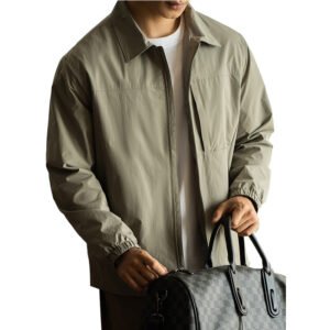 Ultra‑Light 0.35 kg Loose Spring Jacket for Men – Breathable Khaki Green & Black, Sizes M‑3 XL – Shopdecimals