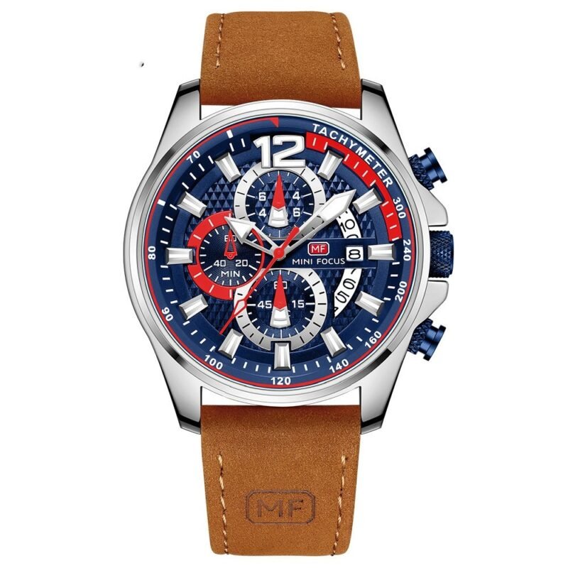 Multifunctional Sports Waterproof Men's Watch Crazy Horse Belt | ShopDecimals