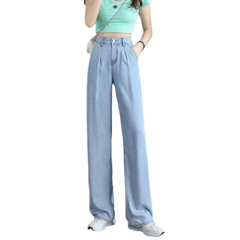 Straight Fit High Waist Tencel Wide Leg Jeans | ShopDecimals