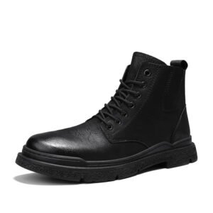 Lightweight Men’s High‑Top Leather Boots with 0.9 kg Support, Waxed Finish & EU 39‑44 Fit – Shopdecimals