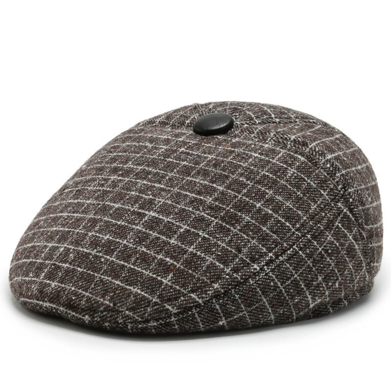 Men's forward Hat Cotton hemp breathable big head fashion British retro men's winter ear protection thickened Beret | ShopDecimals