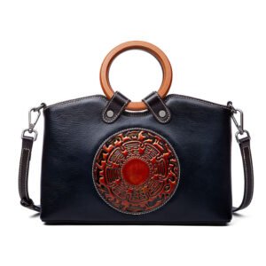 Lightweight Vintage Leather Shoulder Bag for Women – Genuine Cowhide, 0.70 kg Comfort, Retro Brown/Red/Gray – Shopdecimals Handbag