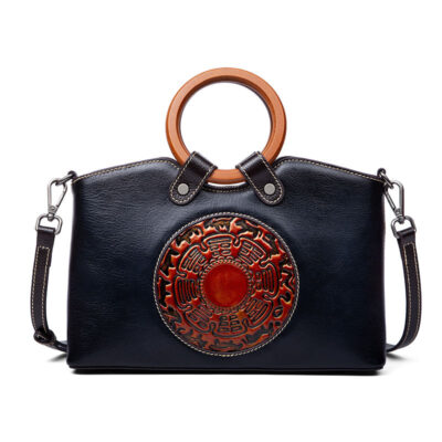 Lightweight Vintage Leather Shoulder Bag for Women – Genuine Cowhide, 0.70 kg Comfort, Retro Brown/Red/Gray – Shopdecimals Handbag
