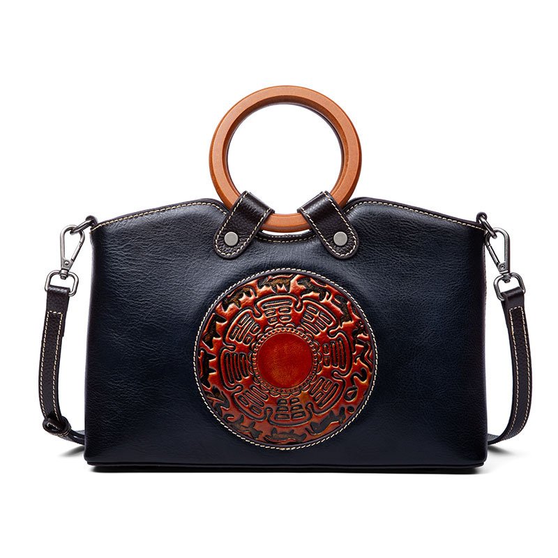 Lightweight Vintage Leather Shoulder Bag for Women – Genuine Cowhide, 0.70 kg Comfort, Retro Brown/Red/Gray – Shopdecimals Handbag