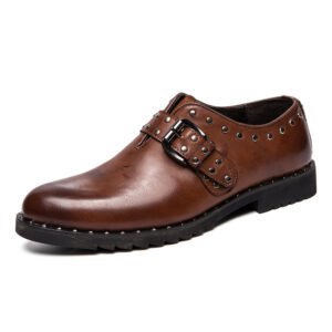 Lightweight British‑Style Men’s Dress Shoes – Breathable PU Upper, Steel‑Toe, Dual‑Tone Black/Brown for All‑Day Comfort – Shopdecimals