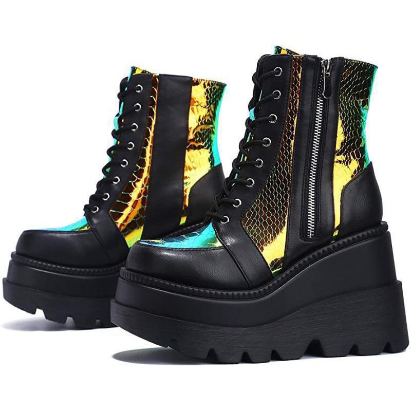 Plus Size Female Punk Style Platform Street Fashion Motorcycle Boots | ShopDecimals