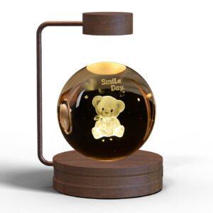 Warm USB‑Rechargeable Crystal Ball Night Light – Touch‑Activated Bedside Lamp with 3 D Crystal Design – Ideal Gift from Shopdecimals