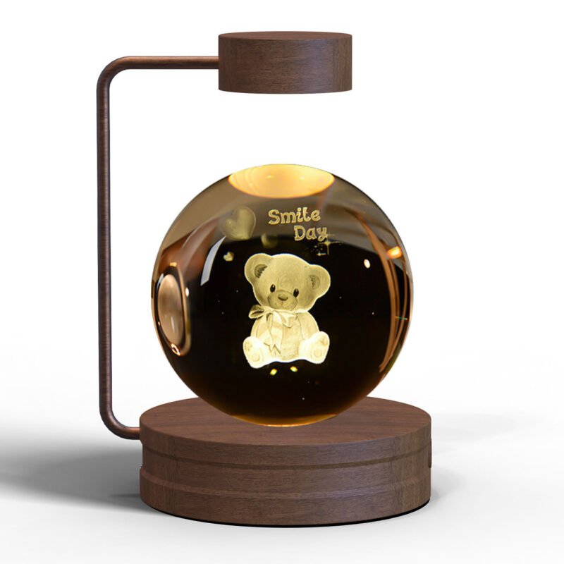 Warm USB‑Rechargeable Crystal Ball Night Light – Touch‑Activated Bedside Lamp with 3 D Crystal Design – Ideal Gift from Shopdecimals