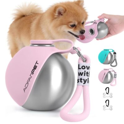 Stay Hydrated on the Go – Compact Stainless Steel Dog Water Bottle with Built‑In Bowl, Leak‑Proof & Ultra‑Light for Small Breeds – Shopdecimals